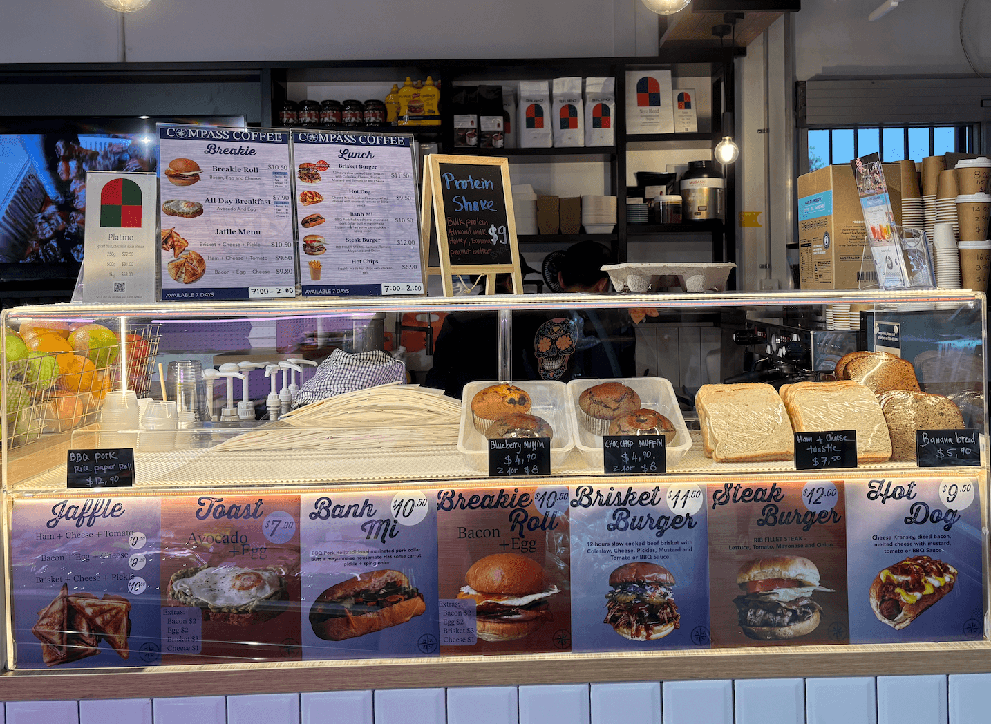 Compass Coffee Molendinar cafe branding project - Original logo concept before professional brand identity redesign