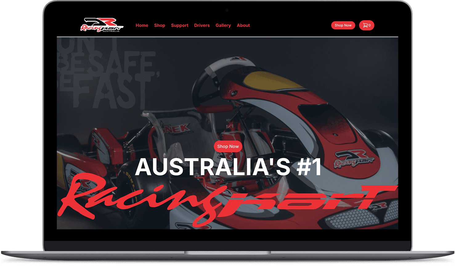 DR RacingKart e-commerce store interface