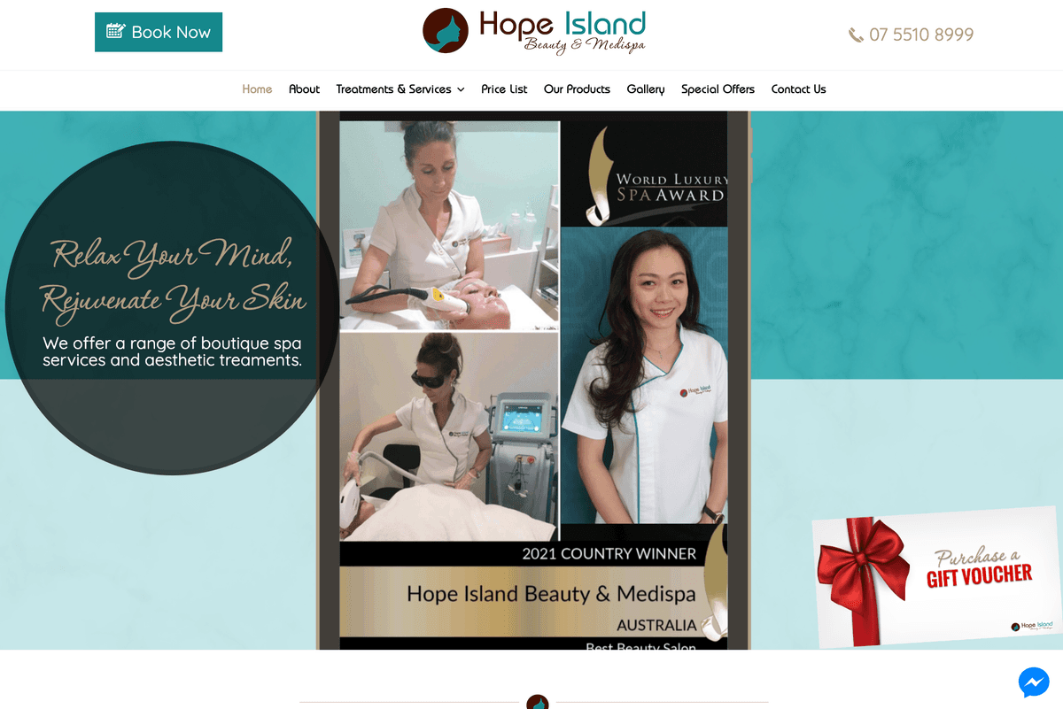 Original Hope Island Beauty website