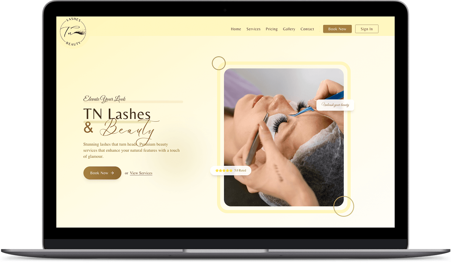 TN Lashes & Beauty — Web App · Booking Platform project by Next Digital Dev